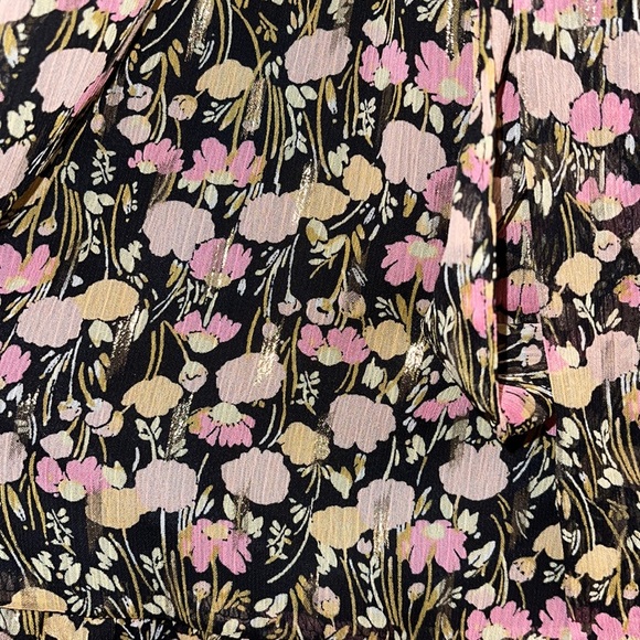 NEW Floral Lauren Conrad Ruffle Dress GOLD detail - Picture 7 of 8